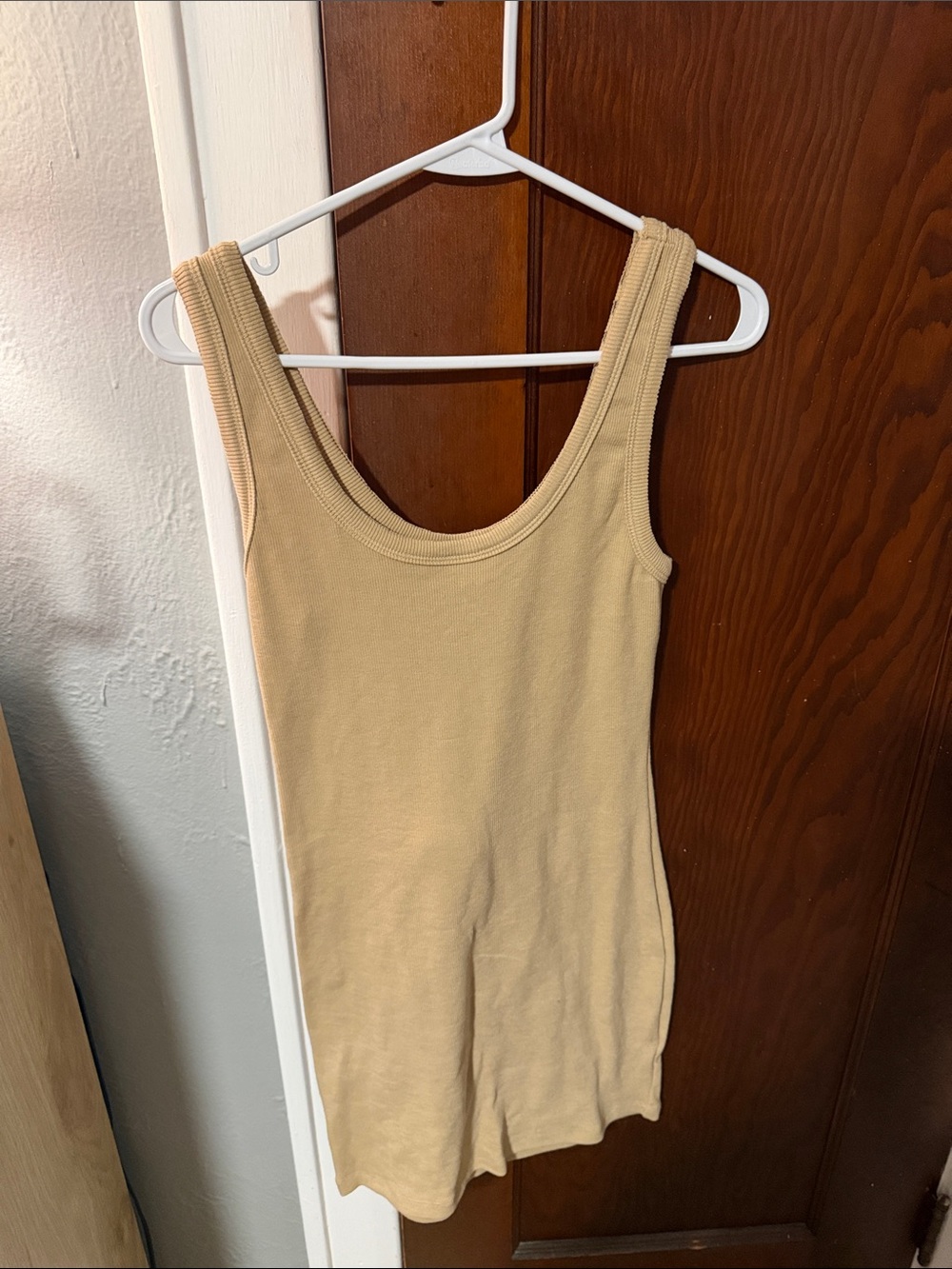 Fashion Nova Sleeveless Scoop Neck dress in Light Beige